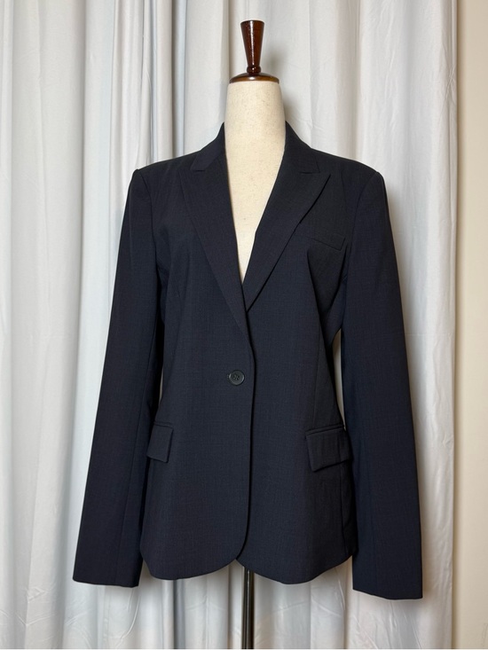 Theory Jackets & Blazers - Theory Wool Single Breasted Blazer Navy Single Button Tailored Jacket Size 12